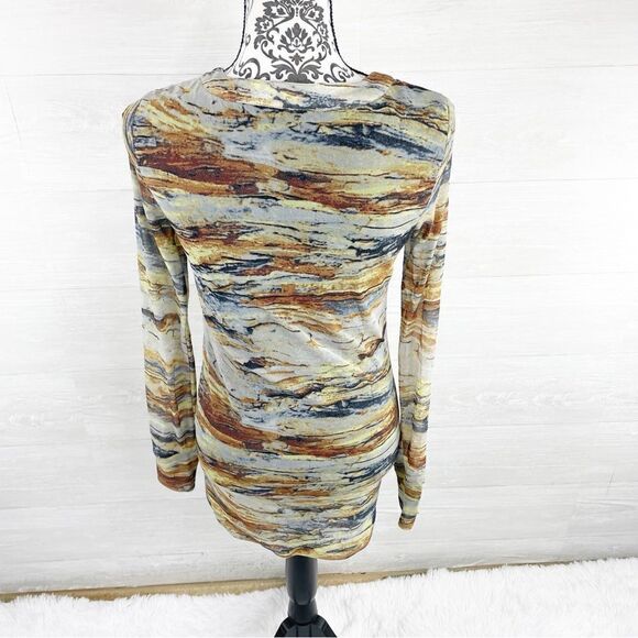 Vivienne Vivienne Tam Watercolor Button Down Long Stretch Cardigan - Picture 3 of 7